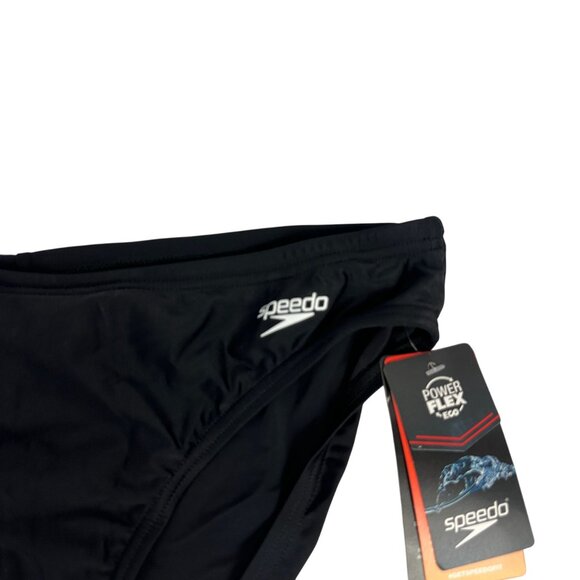 Speedo Mens PowerFLEX Eco Swim Brief Size 38 Black Durable Stretch Material - Picture 3 of 13